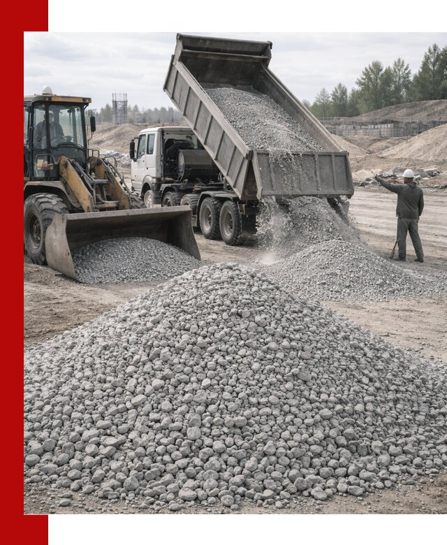 Доставка известнякового щебня фр. 5–20 в Кузнецке