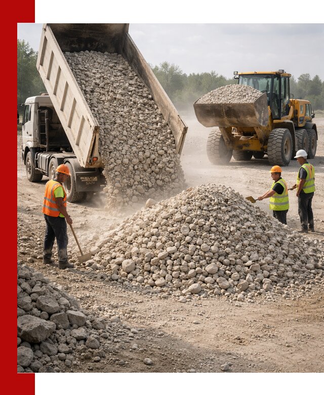 Доставка известнякового щебня фр. 40-70 в Кузнецке