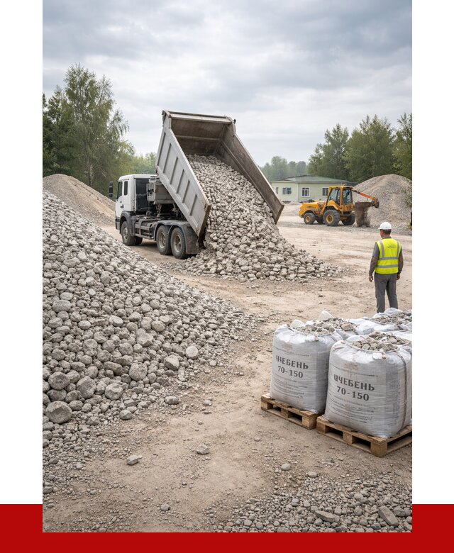 Известняковый щебень фракция 70-150 в Кузнецке от 1303 р. | ПРОНЕРУДКнц