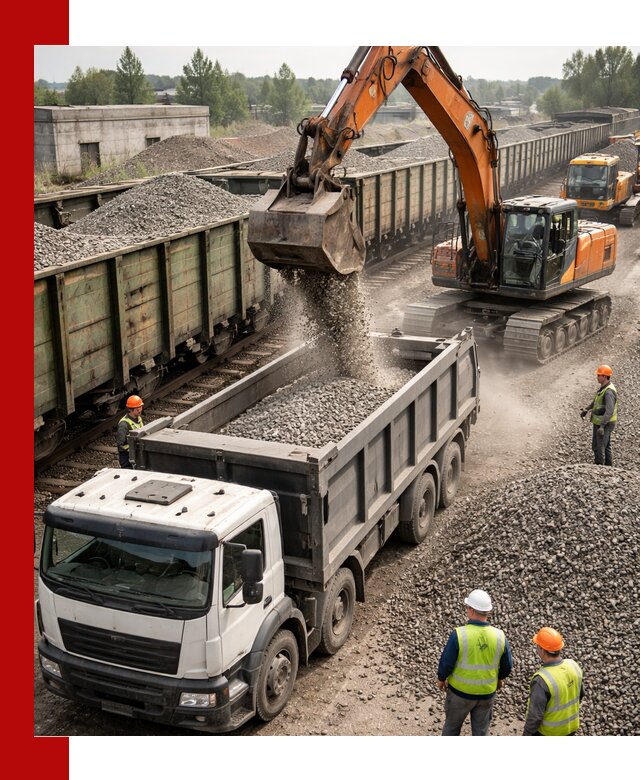 Железнодорожный щебень фракция 25–60 для поставок в Кузнецке