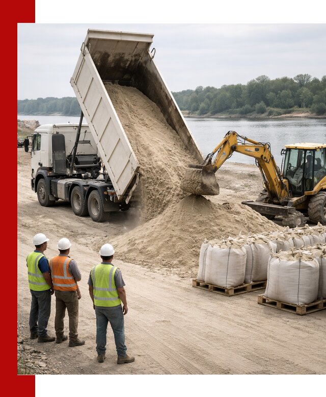 Доставка речного песка в Кузнецке самосвалами и погрузкой
