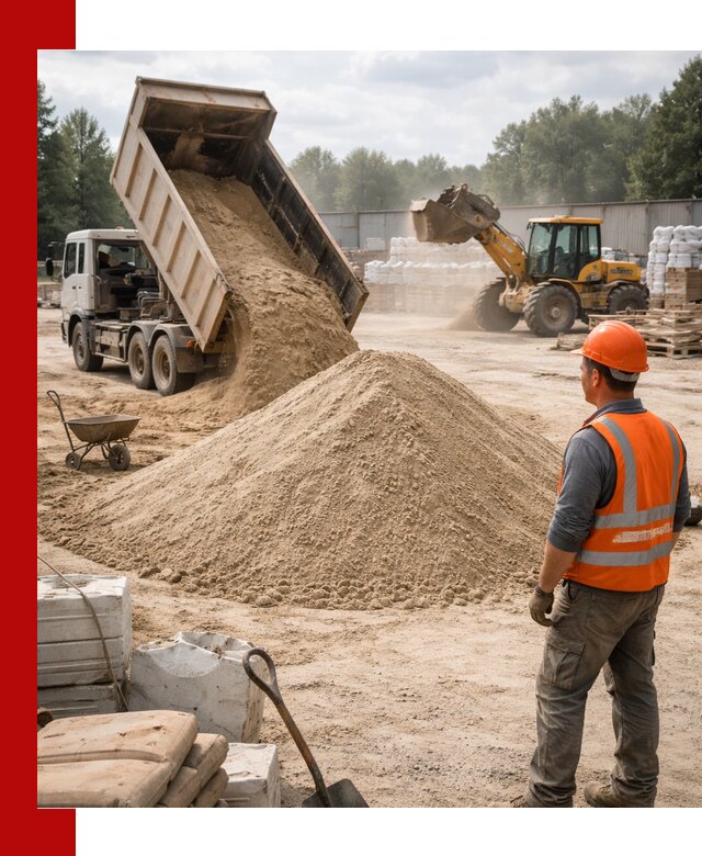 Доставка строительного песка с самосвалом в Кузнецке