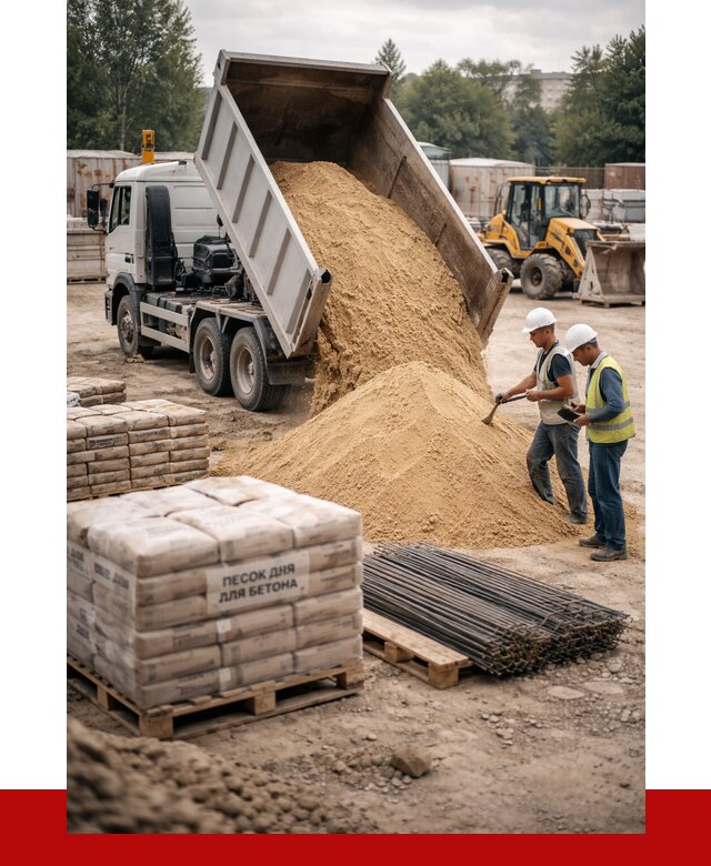 Песок для бетона в Кузнецке от 2606 р. с доставкой, ПРОНЕРУДКнц