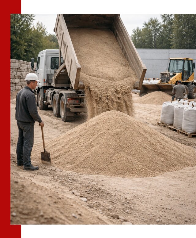 Кварцевый песок фракция 0–3 мм с доставкой в Кузнецке