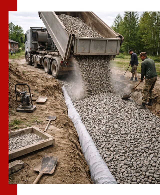 Гравий для дренажа с доставкой в Кузнецке качественный и недорогой