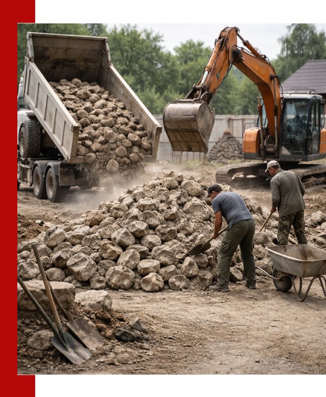 Доставка и разгрузка бутового камня в Кузнецке