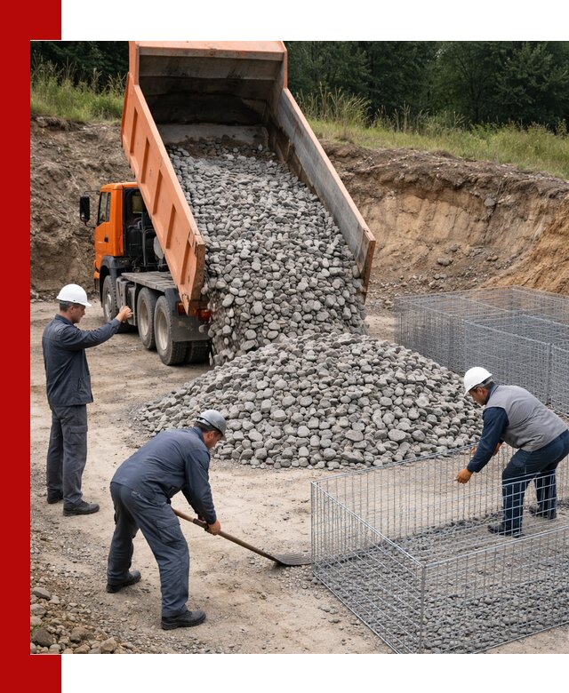 Камень для габионов с доставкой в Кузнецке быстро и надёжно