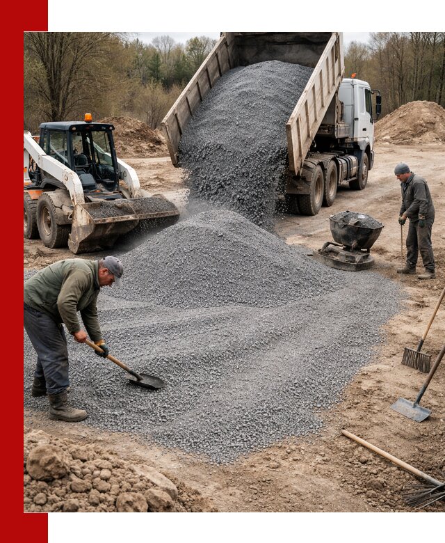 Отсев для подсыпки в Кузнецке — доставка и подсыпка на участок