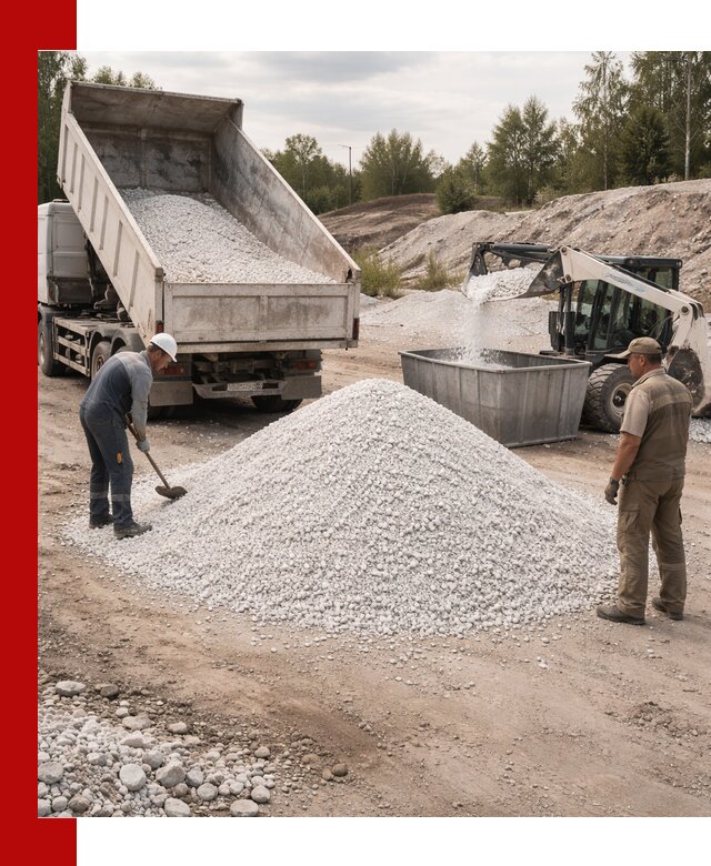 Доставка и продажа белой мраморной крошки в Кузнецке