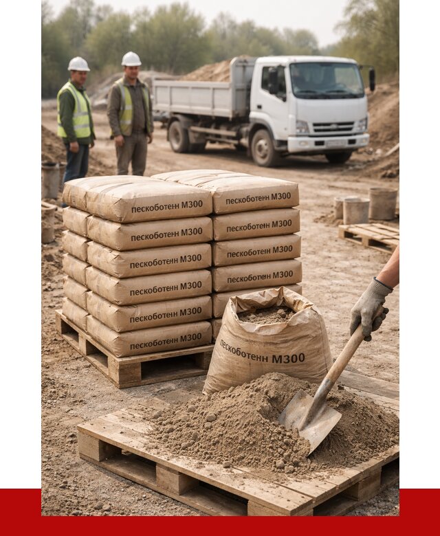 Пескобетон М300 в Кузнецке с доставкой от 4847 р. за куб | ПРОНЕРУДКнц