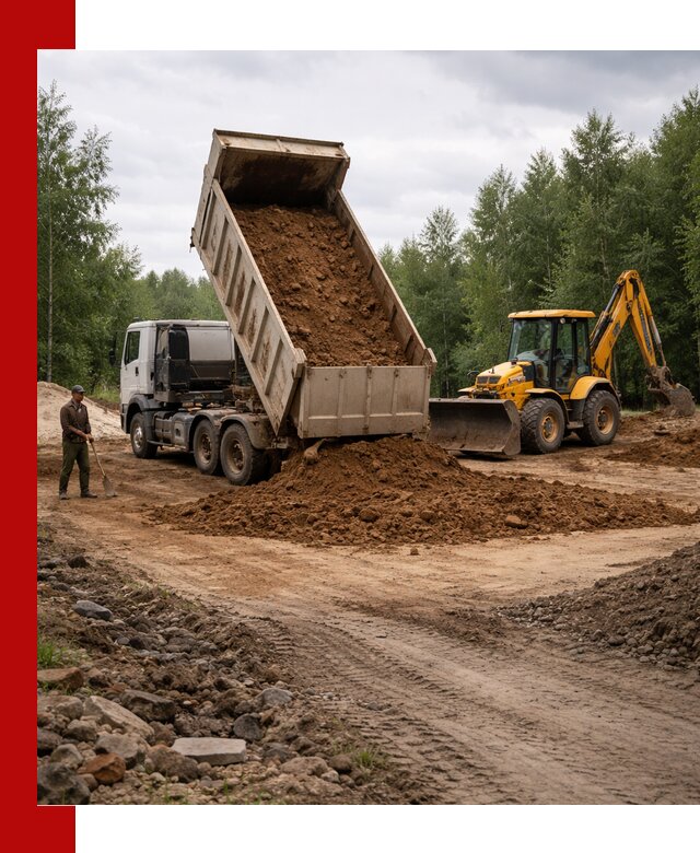 Доставка суглинка самосвалами в Кузнецке подсыпка и планировка