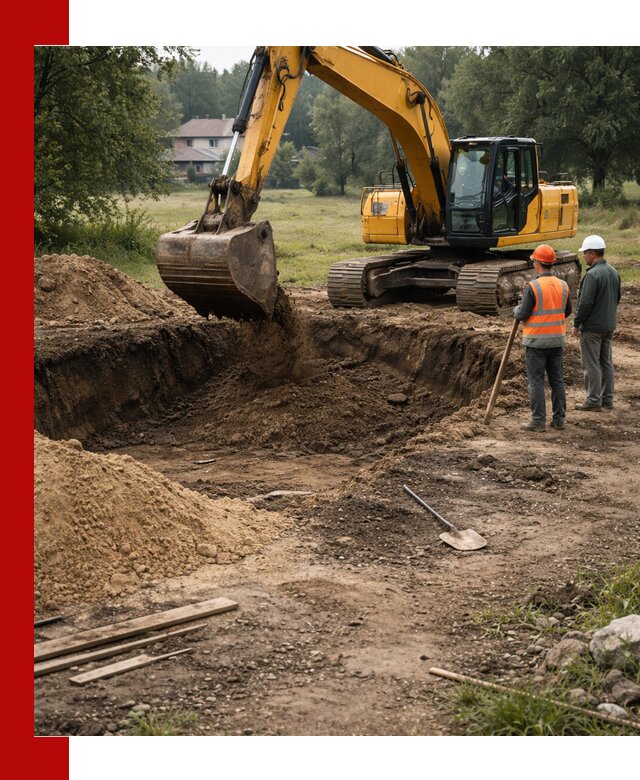 Рытье котлована под фундамент в Кузнецке (быстро и недорого)