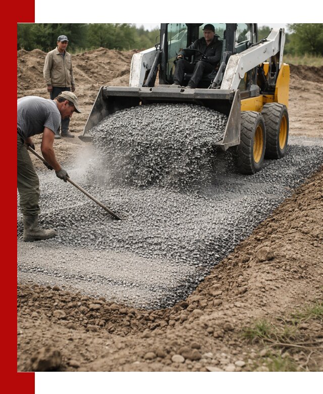 Устройство щебеночной подушки в Кузнецке для дорог и фундаментов